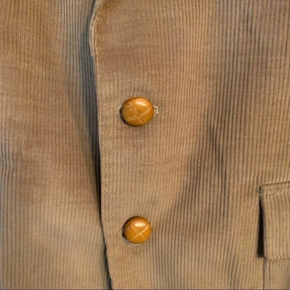 Farah Tan Corduroy Blazer With Suede Elbow Patches Size 42 L